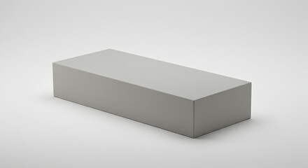 Fototapeta premium Rectangular Solid Mockup On White Seamless Backdrop With Minimalist Style