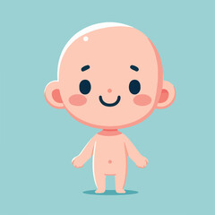 vector image of a bald child