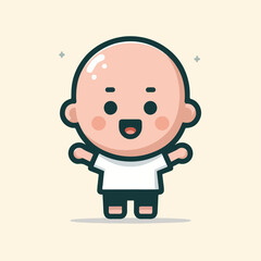 vector image of a bald child