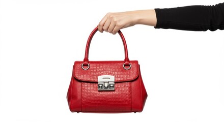 female hand holding bag