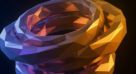 Obraz premium Geometric Helix With Warm Light And Shade Creating Abstract Shape