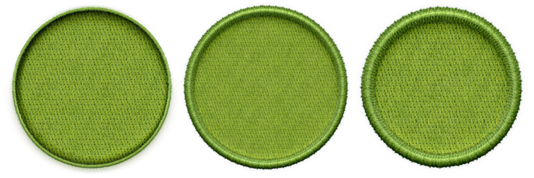 set of green circle embroidery for background. PNG file embroidery - Powered by Adobe