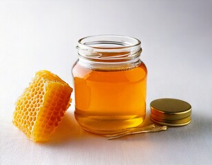 The golden duo of nature: fragrant beeswax, crafted by busy bees, and sweet, luscious honey, captured in a jar. A testament to the incredible gifts of the hive
