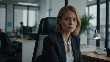 Serious Corporate Woman in an Office Setting