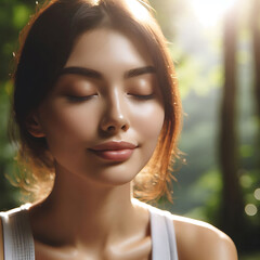 Peaceful Woman in Nature