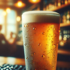 Cold Beer in Pint Glass