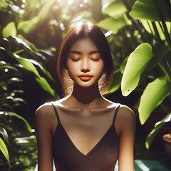 Woman Meditating in Nature