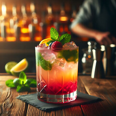 Refreshing Berry Mint Cocktail