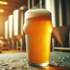 Cold Beer in Brewery