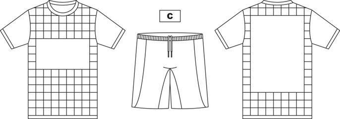 T-shirt jersey mockup outline apparel isolated sport background clothing template tee kit flat captain apparel soccer
