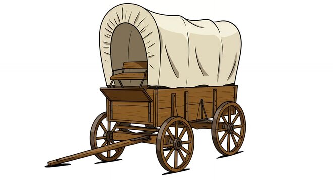 Vintage covered wagon illustration