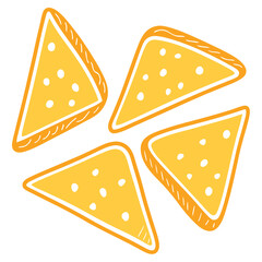 Triangular tortilla chips vector Art & Illustration