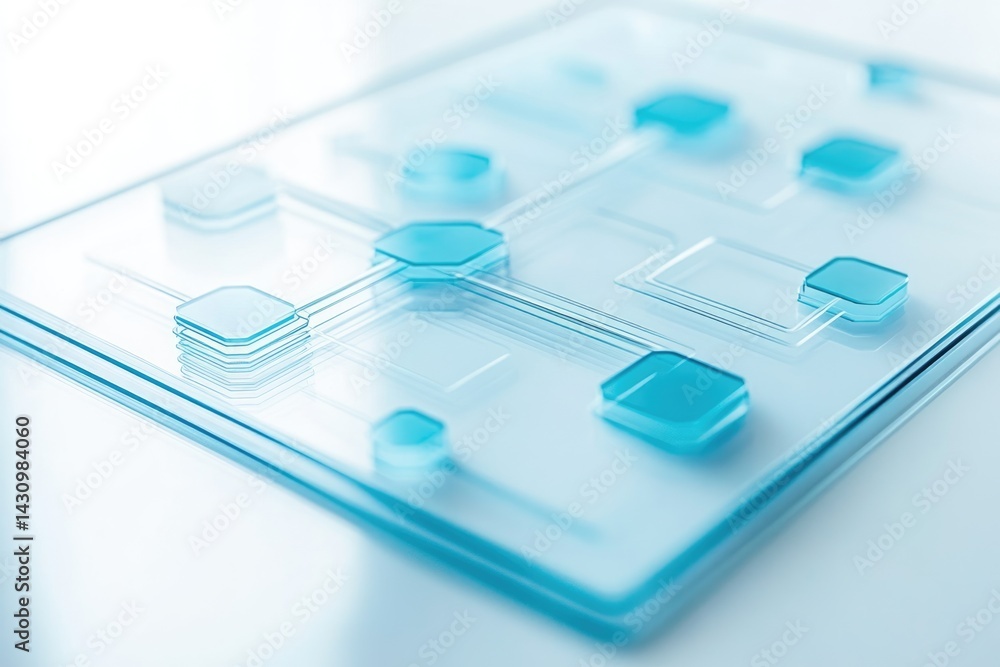 Aufkleber abstract image depicting a futuristic, interconnected network or circuit board, showcasing data flow