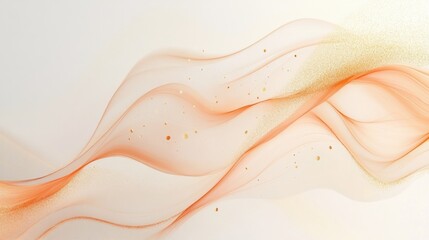 Abstract Flowing Waves in Soft Orange and Beige Tones for Design