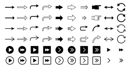 Simple arrow icon set.