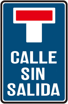 Fototapeta sign that says in spanish : Dead end street