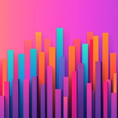 Vibrant abstract bars in gradient shades of purple and orange.