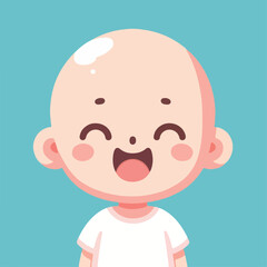 vector image of a bald child