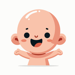 vector image of a bald child