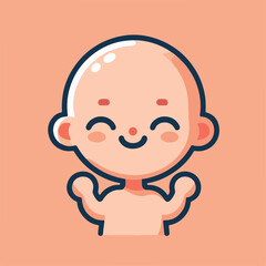 vector image of a bald child