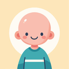 vector image of a bald child