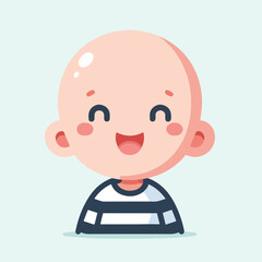 vector image of a bald child