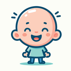 vector image of a bald child