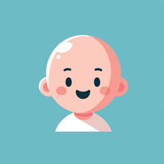vector image of a bald child