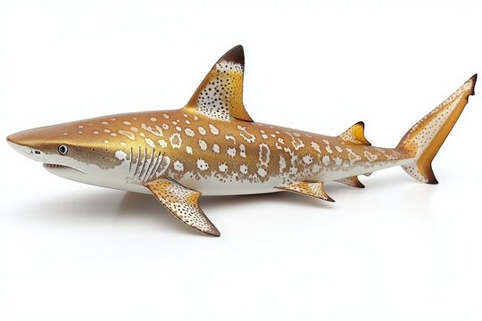 Realistic model of a spotted leopard shark on a white background: captivating marine art display