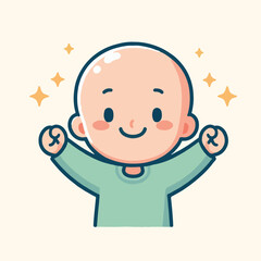 vector image of a bald child