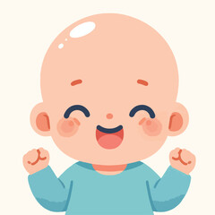 vector image of a bald child