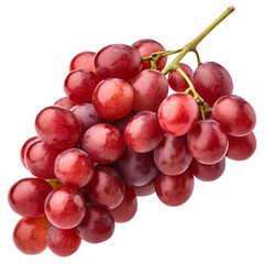 Fototapeta premium Bunch of vibrant red grapes isolated on transparent background png