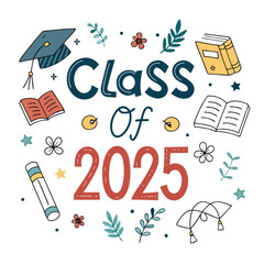 class of 2025 education text vector 