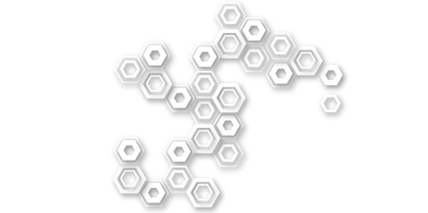 Fototapeta premium Abstract background with lines . Geometric seamless texture white abstract background with hexagons. Background with hexagons . Futuristic honeycomb hexagon white background. 