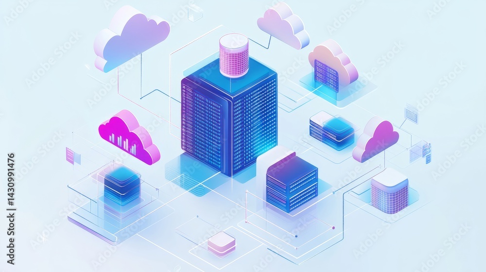 Poster abstract design of interconnected servers processing and visualizing big data in a cloud ecosystem