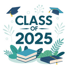 class of 2025 education text vector 