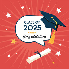 class of 2025 education text vector 
