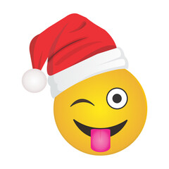 a yellow emoji face with a smile emoji, happy Christmas,  emoji Christmas face, whats app emoji, reaction smiley, Christmas smiley, 
