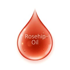 Obraz premium Rosehip Oil icon skincare ingredients with transparent white background