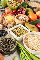 Healthy foods for weight loss and healthy lifestyle.