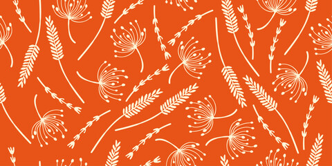 seamless pattern with autumn leaves
