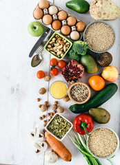 A set of products for healthy eating and sports