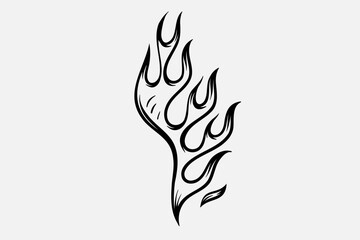 Outline Flame Hand Drawn Vector Image