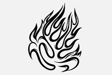 Outline Flame Hand Drawn Vector Image