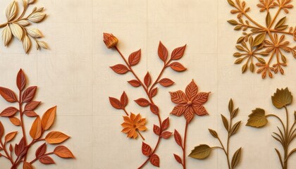 Autumnal paper art arrangement