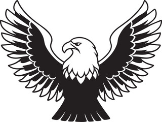 Majestic Eagle Soaring Wings Vector Illustration