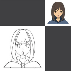 a young woman with her expression vector image