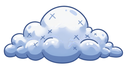 Melancholy Cloud An animated sad cloud floats in the void with stitchedup damage and a glum expression