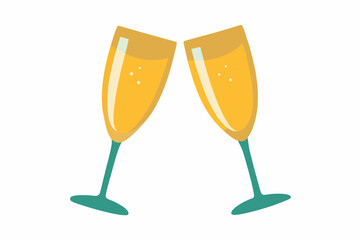 champagne glasses vectoe on white background