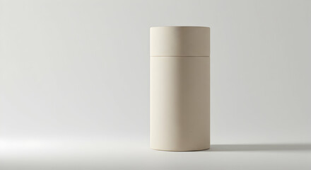 Minimalist beige reusable insulated bottle mockup on white background perfect for branding and advertising 110 chars